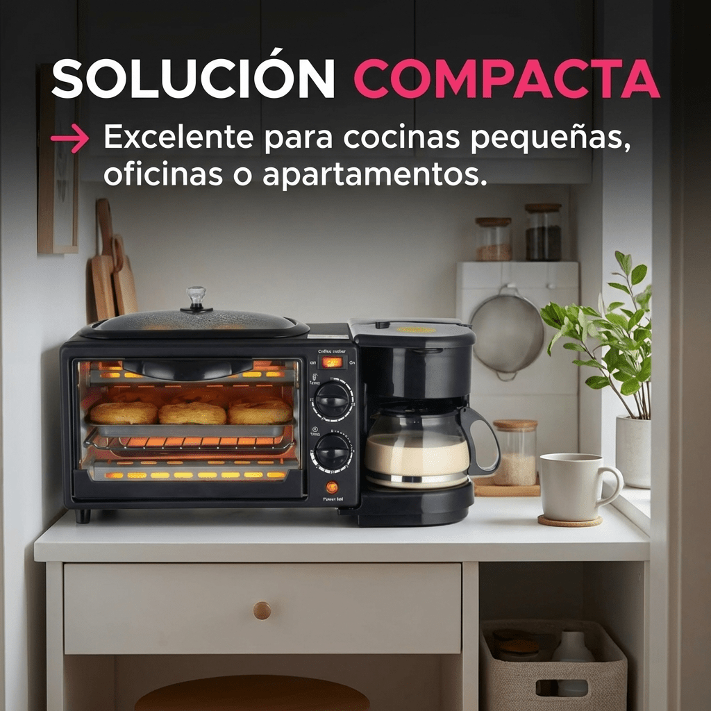 Estación De Desayuno 3 En 1 Horno Cafetera Y Plancha - Muy Moderna Uruguay