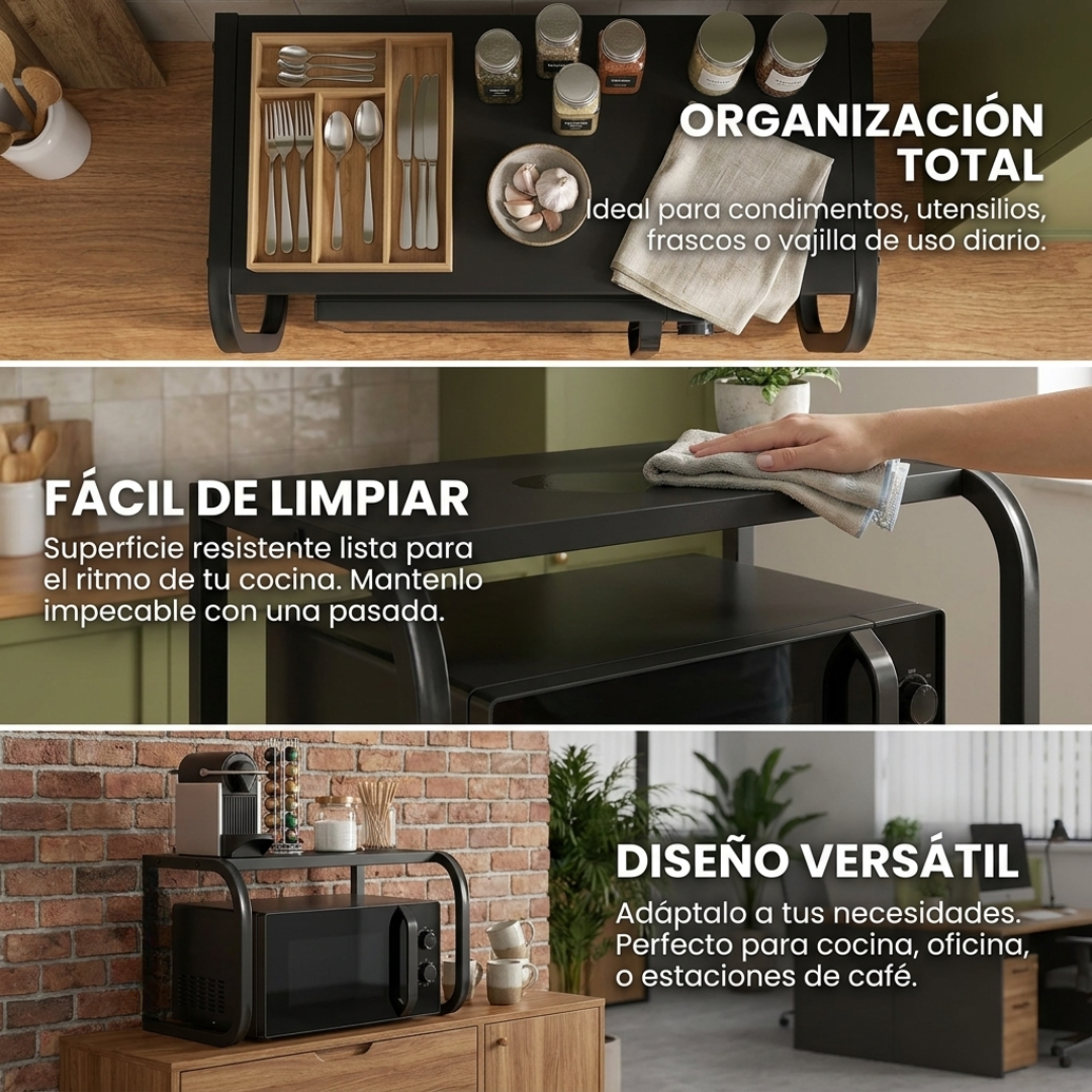 Estante Organizador para Microondas de Hierro