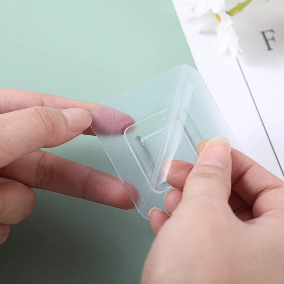 Ganchos Adhesivos Transparentes sin Perforación x5