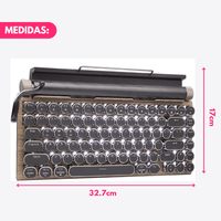 Teclado Bluetooth Mecánico Retro Switch Blue Inalámbrico - Muy Moderna Uruguay