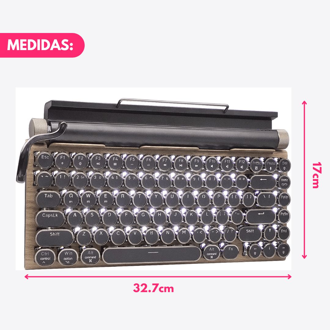 Teclado Bluetooth Mecánico Retro Switch Blue Inalámbrico - Muy Moderna Uruguay