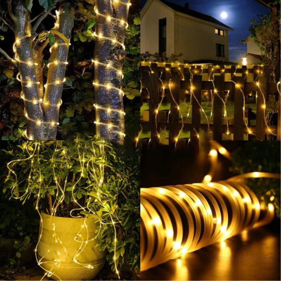 Guirnalda Solar en Tubo Impermeable Luces LED 20mts