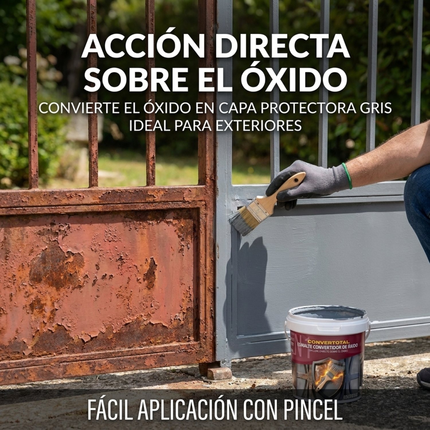 Esmalte Convertidor De Óxido Convertotal Pintura Antióxido 1 Litro