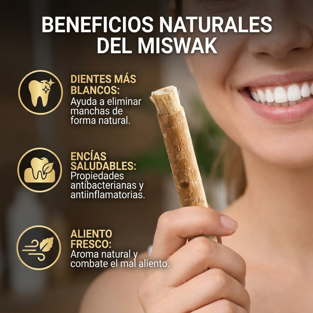 Cepillo de Dientes Natural Miswak - Pack x10 Ecológico y Biodegradable