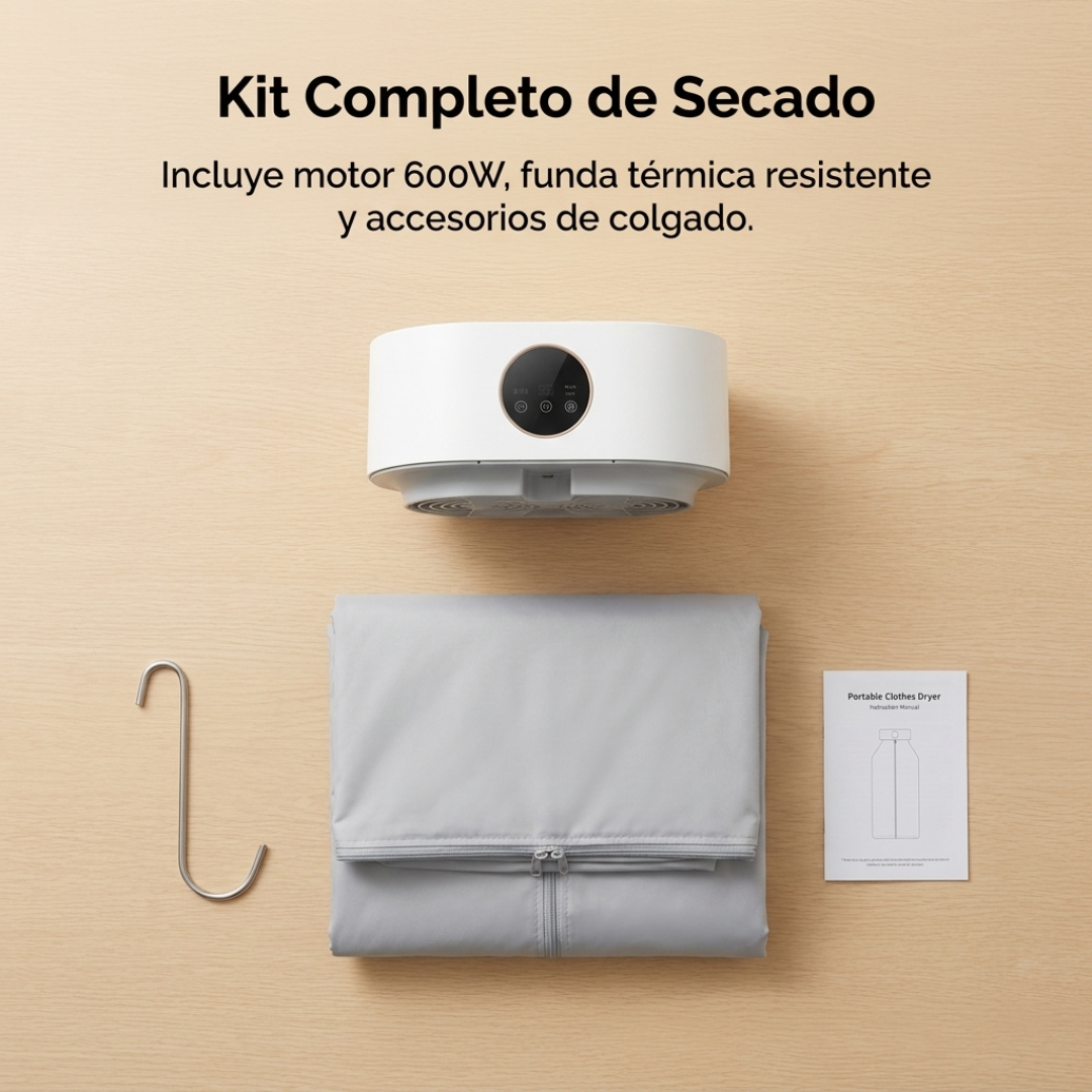 Secador de Ropa Portátil Colgante 600W con Control Remoto