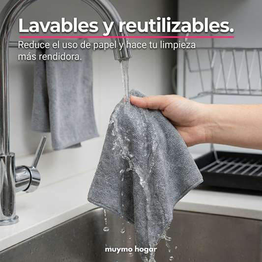 Rollo 75 Paños de Microfibra Reutilizables - muymo