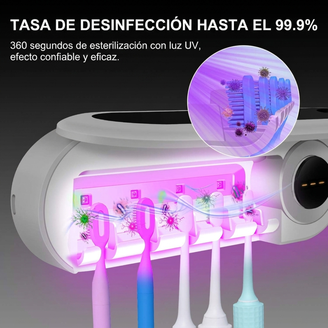 Porta Cepillos De Dientes Soporte  Organizador Sanitizante Uv