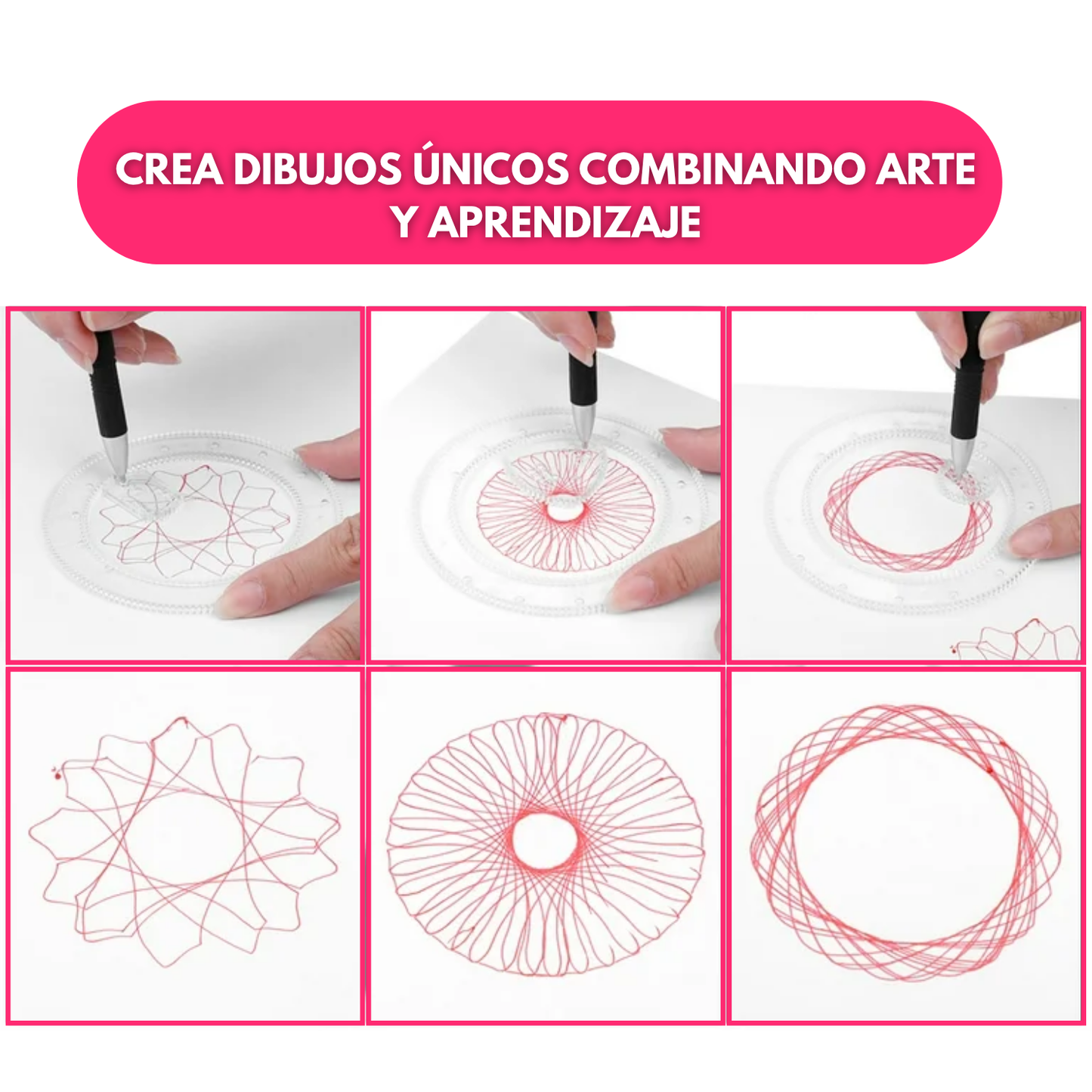 Kit De Dibujo Espirógrafo 22 Piezas Engranajes Juguete Educativo