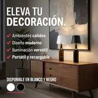 Lámpara Luz LED para Botella Recargable Táctil 3 Modos