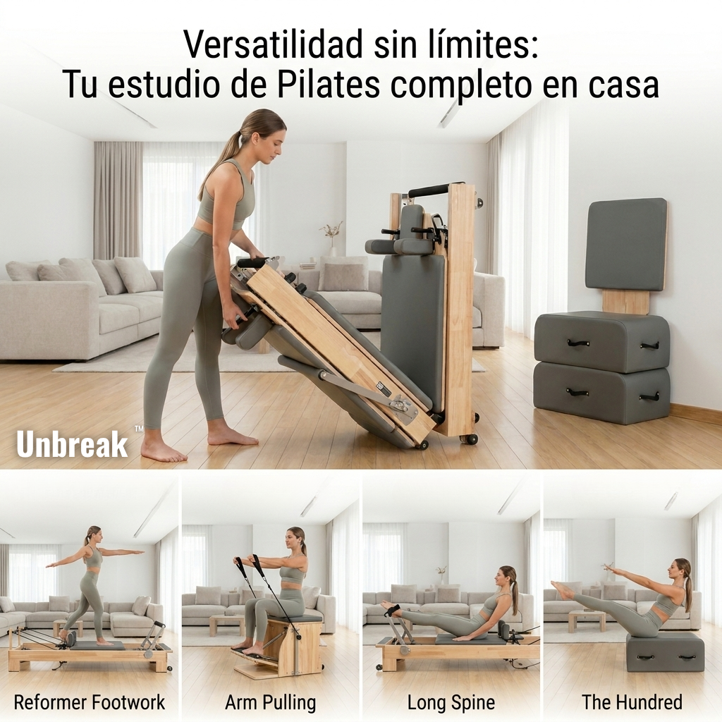 Cama Pilates Reformer Plegable Profesional Con Accesorios Unbreak™