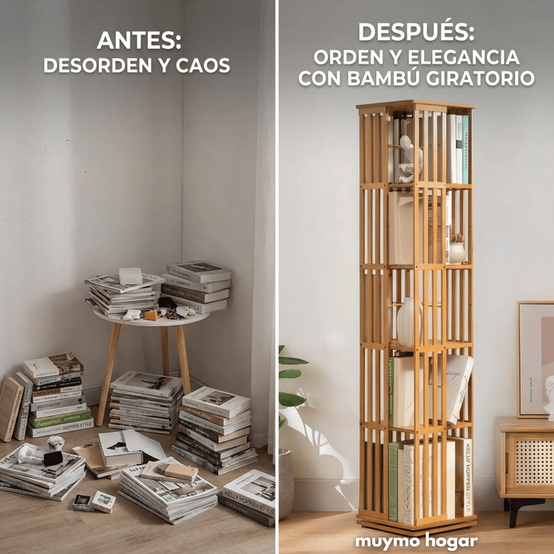 Estanteria de Bambu Giratoria - muymo hogar