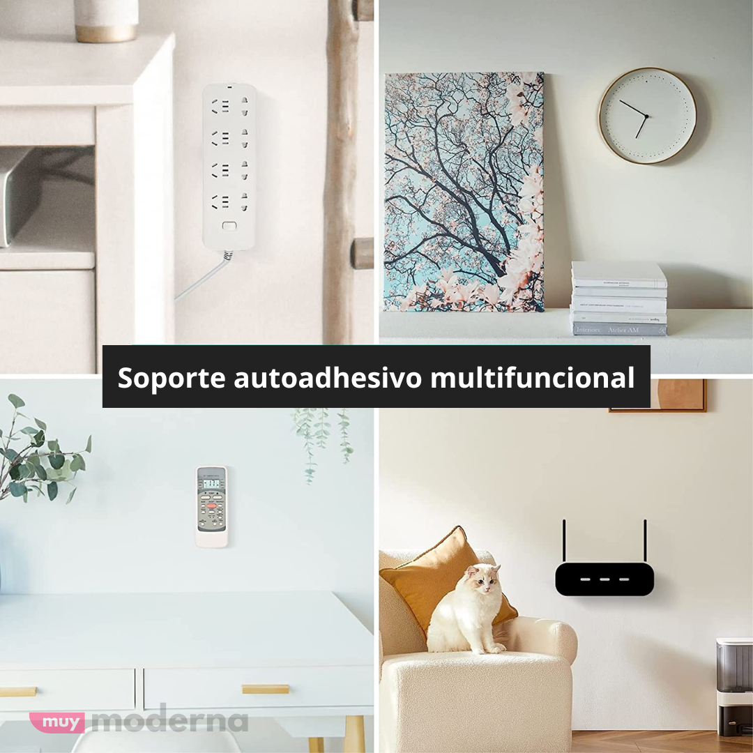 Set de 4 Soportes Adhesivos Para Montaje en Pared