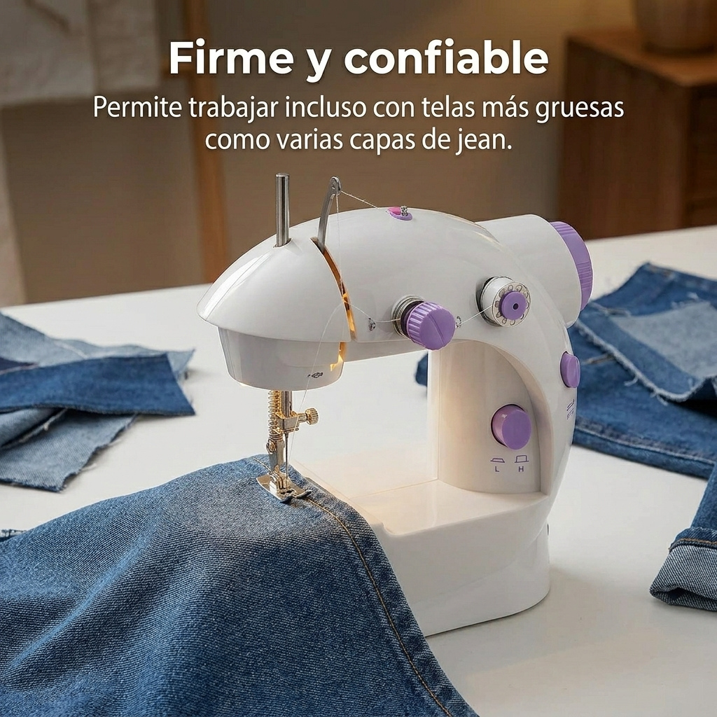 Máquina De Coser Portátil Eléctrica Con Pedal Y Luz