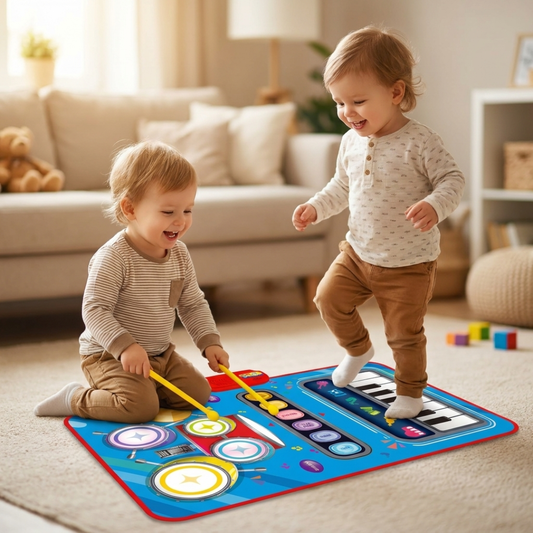 Alfombra Musical Interactiva 2 en 1 Piano y Tambor