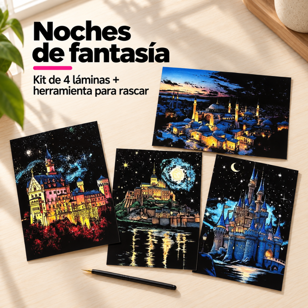 Kit de 4 Láminas para Rascar Scratch Art