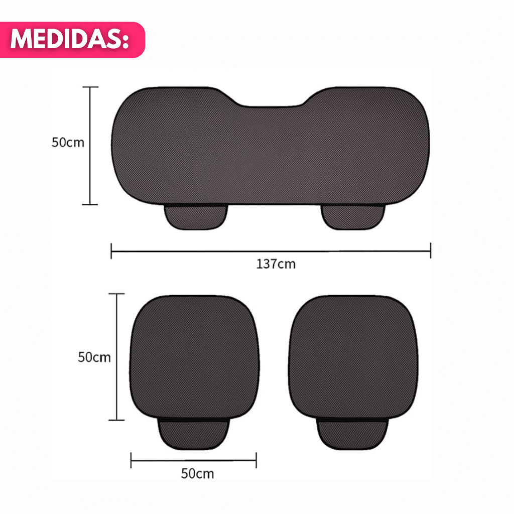 Fundas De Asiento Para Auto Verano Transpirables 3 Piezas - Muy Moderna Uruguay