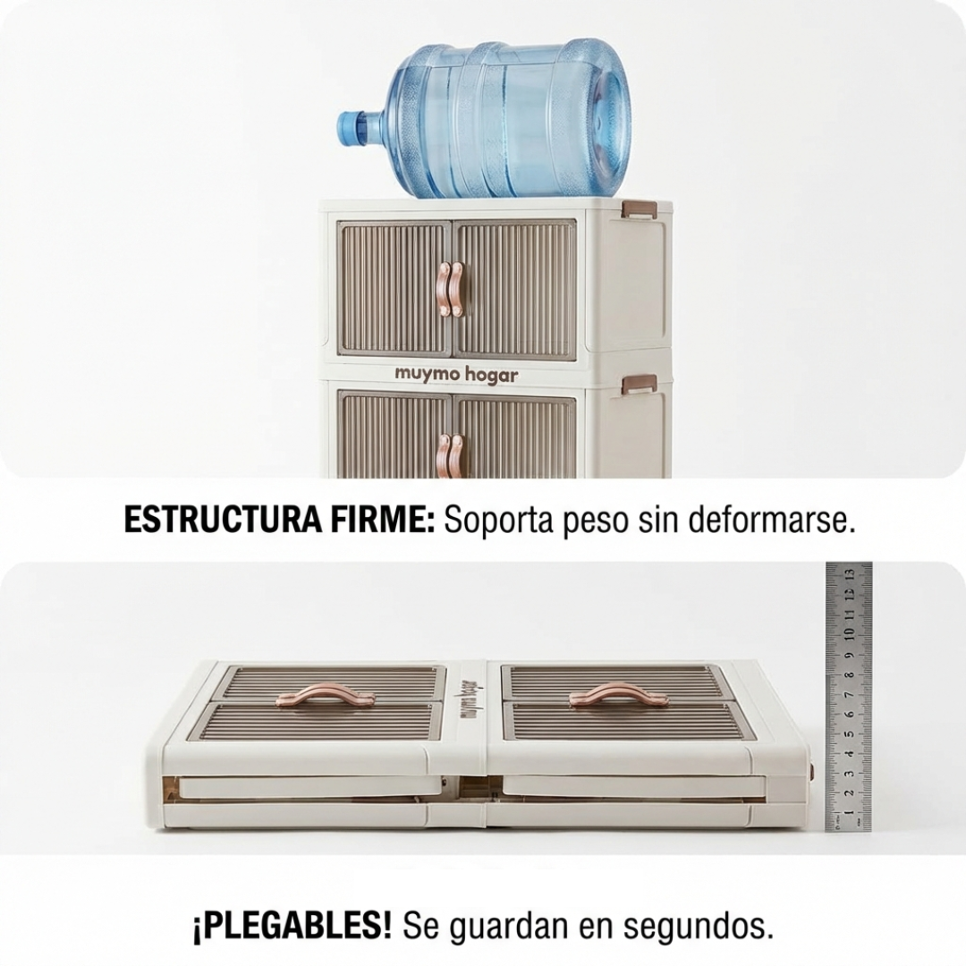 Set De 4 Cajas Organizadoras Apilables - Muymo Hogar