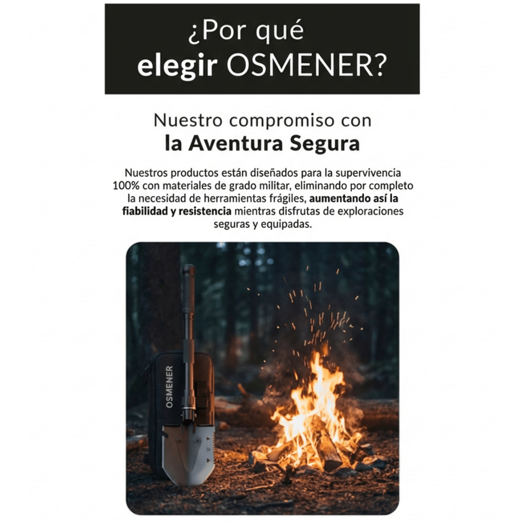 Pala Táctica Militar Multifunción Plegable 12 En 1 Para Camping OSMENER - Muy Moderna Uruguay