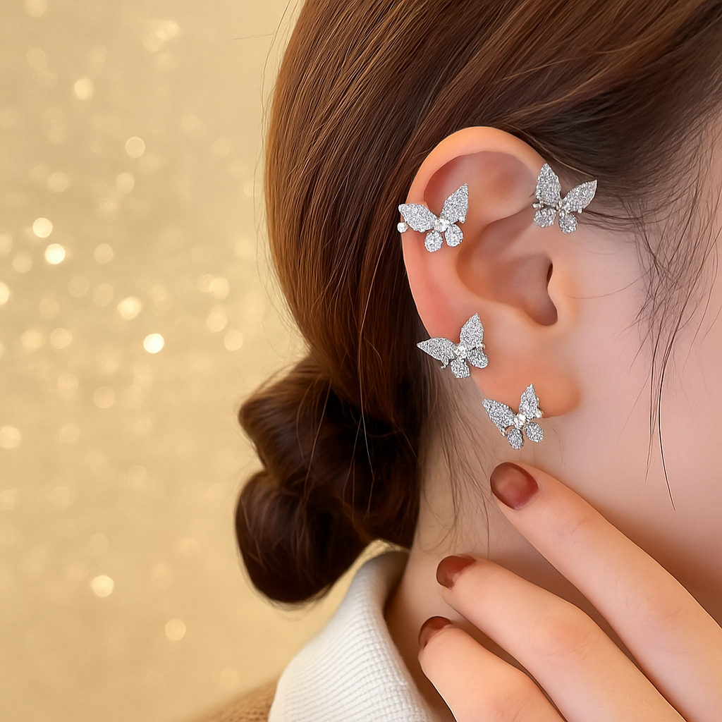 🎁 Caravanas Trepadoras de Mariposas Sin Perforacion (100% off)