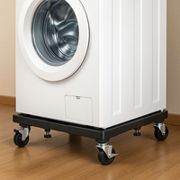 Soporte Base Heladera Lavarropas Ruedas Ajustable Negro