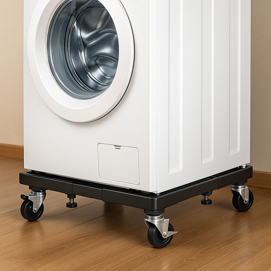 Soporte Base Heladera Lavarropas Ruedas Ajustable Negro
