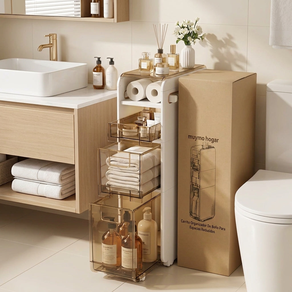Carrito Organizador De Baño Para Espacios Reducidos- muymo hogar