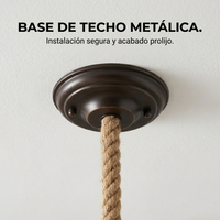 Kit 3 Lámparas Colgantes de Techo con Cuerda Rústica Vintage
