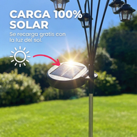 Farol Solar Vintage para Jardín Exterior 64 cm – 6 LED Pack x2