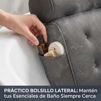 Almohada Bañera Antideslizante Ventosas Soporte Espalda Cuello