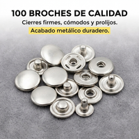 Kit de 100 Broches a Presión con Pinza