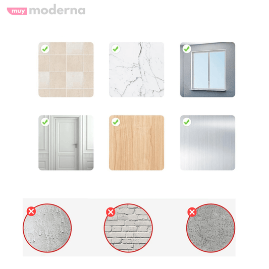 Set de 4 Soportes Adhesivos Para Montaje en Pared - Muy Moderna Uruguay