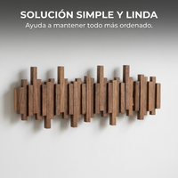 Perchero de Pared Plegable Rústico de Madera – 70 cm