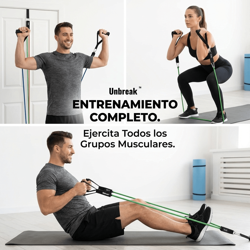 Set Bandas De Resistencia Con Asas Fitness Unbreak - Muy Moderna Uruguay