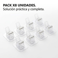Soportes Adhesivos para Barra de Cortina x8 Sin Perforar