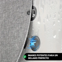 Cortina de Baño Tipo Lino con Cierre Magnético y Ganchos Elegantes