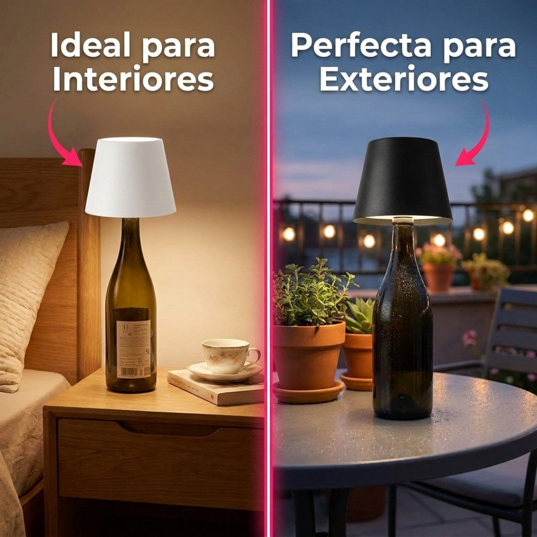 Lámpara Luz LED para Botella Recargable Táctil 3 Modos
