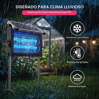 Lámpara Mata Mosquitos Solar UV para Exterior e Interior