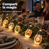 Guirnalda Navideña LED de 20 Luces con Arbolitos a Pilas