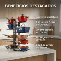 Organizador de Ollas y Sartenes 8 Niveles Ajustable - Muy Moderna Uruguay