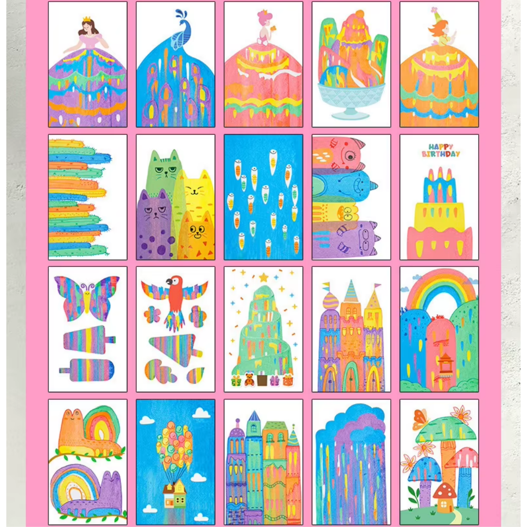 Kit Scratch Arcoíris 20 Tarjetas para Raspar - Manualidad Creativa Infantil