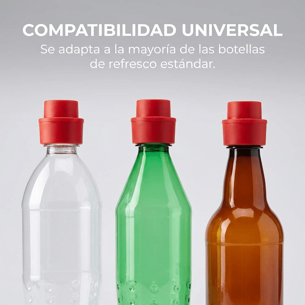 Tapon Hermético con Presión Para Botella Pack X3 - Muy Moderna Uruguay