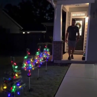 Pack x2 Árbol de Navidad Solar LED con Estaca para Jardín 84 cm