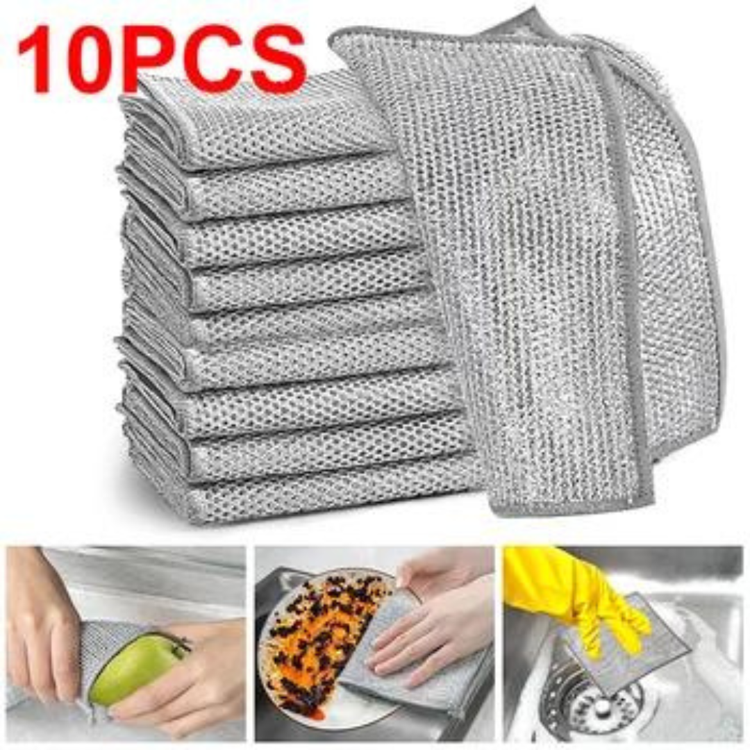 Set de 10 Paños de Aluminio Trenzado para Cocina