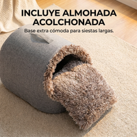 Cama Cueva Térmica Abrigada para Gatos con Almohada
