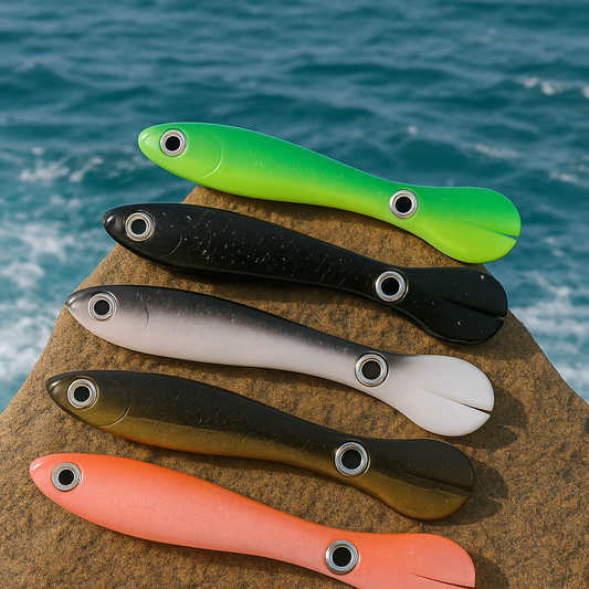 Set de 5 Señuelos Flexibles De Silicona Para Pesca