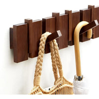 Perchero de Pared Plegable Rústico de Madera – 70 cm