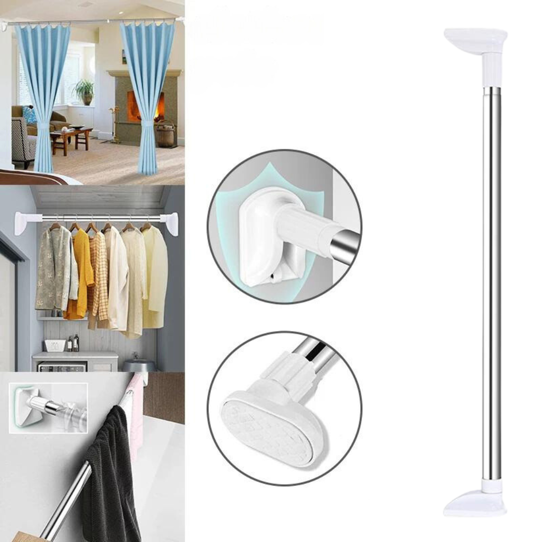 Barra Telescópica para Colgar Ropa en Interiores – Muy Moderna Uruguay