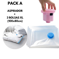 Kit de Bolsas para Guardar Ropa al Vacío + Aspirador