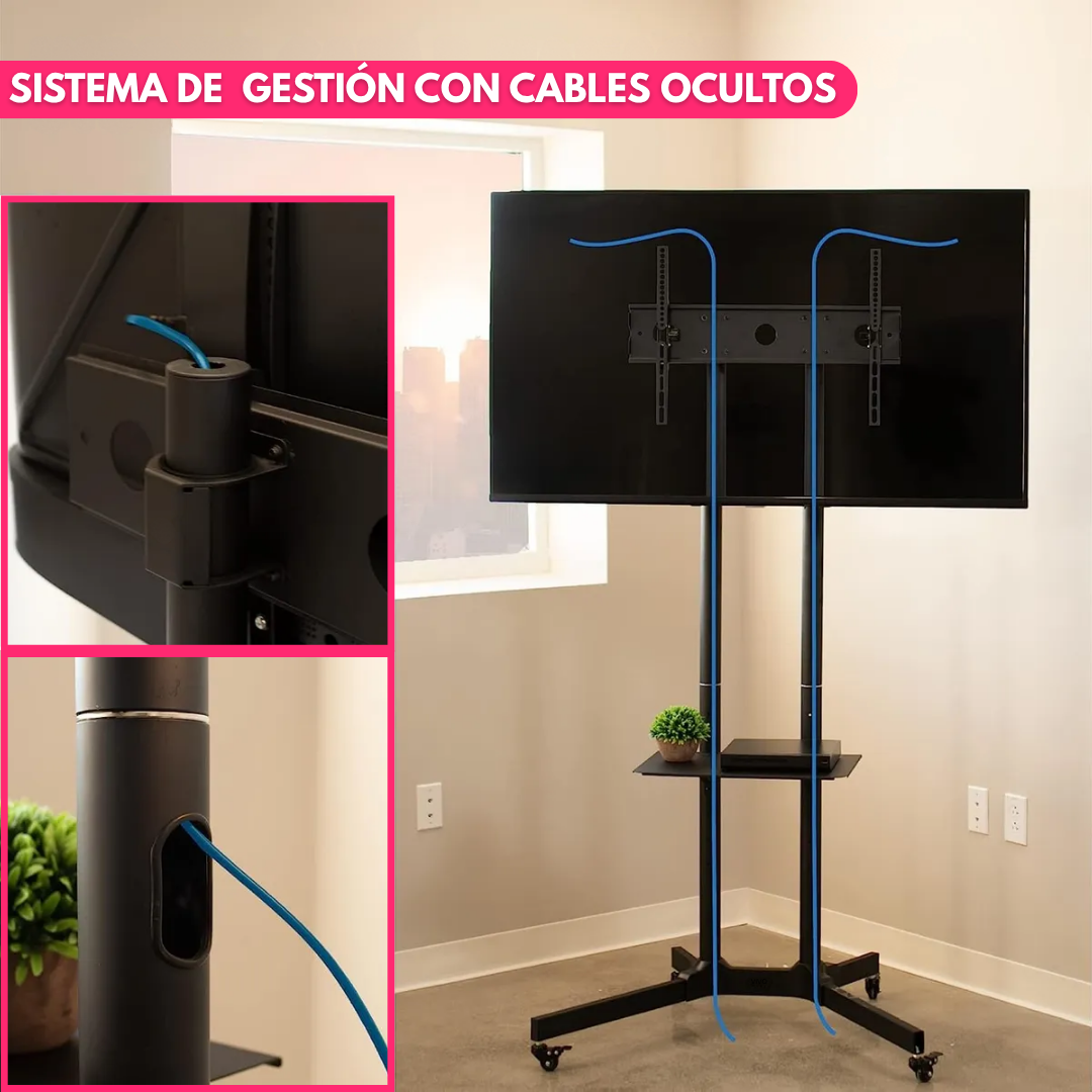 Soporte Móvil Para Tv Con Ruedas De Pie Monitor 32 A 65"