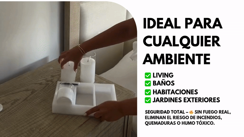Pack x3  Velas LED de Vidrio con Control Remoto